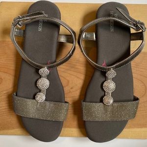 Silver glitter sandals